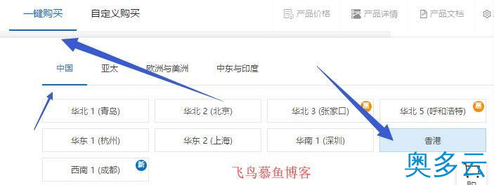 2、教你如何购买阿里云香港服务器 - 奥多云
