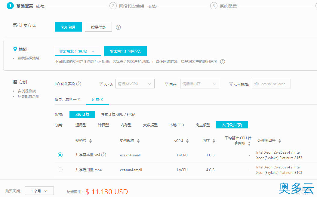 4、阿里云日本VPS主机速度性能评测(日本软银SoftBank\香港NTT线路) - 奥多云