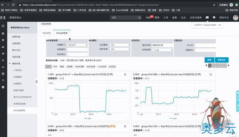2、建立在Tablestore的Wifi设备监管系统架构实现 - 奥多云
