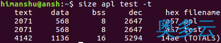 4、带你入门Linux中size命令的6个例子 - 奥多云
