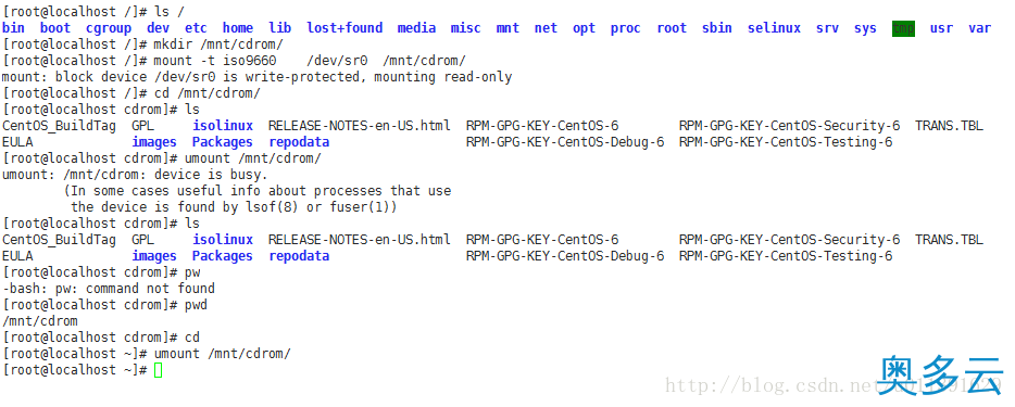 2、Linux 常用命令挂载命令详解 - 奥多云