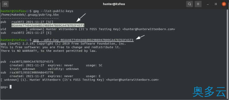 13、手把手教您在 Linux 上使用 GPG 加解密文件 - 奥多云