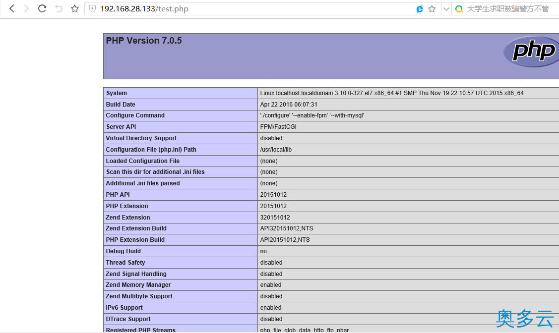 10、详解Linux下安装php环境并且配置Nginx支持php-fpm模块 - 奥多云