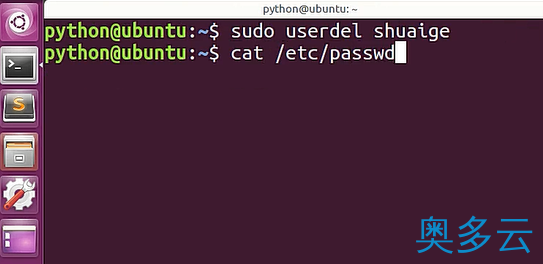 3、Ubuntu系统普通用户怎么删除? Ubuntu删除账户的教程 - 奥多云
