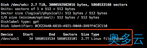 4、Ubuntu挂载3T硬盘或大于2T磁盘的方法 - 奥多云