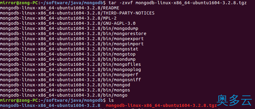 2、ubuntu 16.04 LTS 安装mongodb 3.2.8教程 - 奥多云