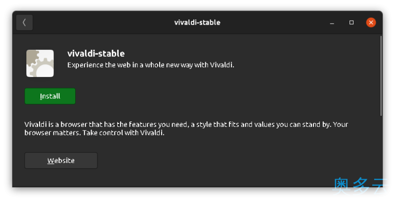 如何在 Ubuntu 中安装 Vivaldi 浏览器 6、如何在 Ubuntu 中安装 Vivaldi 浏览器 - 奥多云