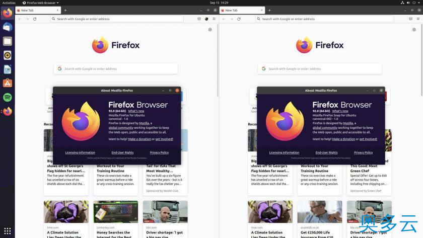 2、Ubuntu 21.10 将默认使用 Snap 版本的 Firefox - 奥多云