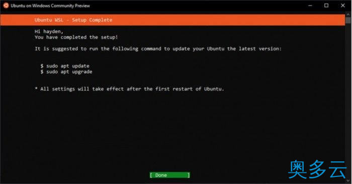 5、Ubuntu on Windows社区预览版发布：专为测试WSL新功能 - 奥多云