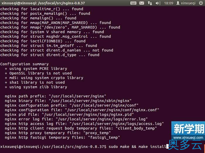 3、Ubuntu 搭建LNMP环境图文教程 安装Nginx服务器 - 奥多云