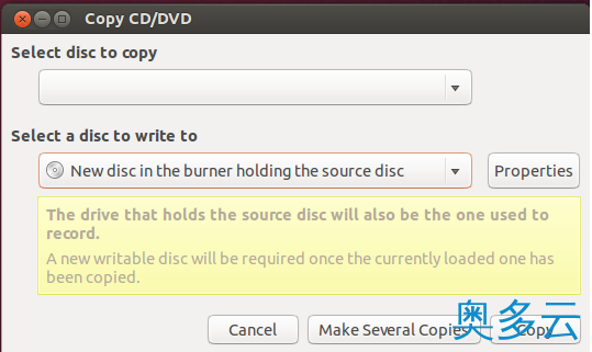 2、Ubuntu每日小技巧之使用Ubuntu拷贝、刻录CD和DVD光盘 - 奥多云