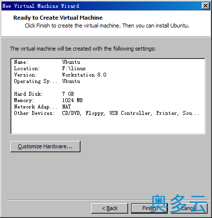 14、VMWare Workstation 8环境下安装ubuntu12(图解) - 奥多云