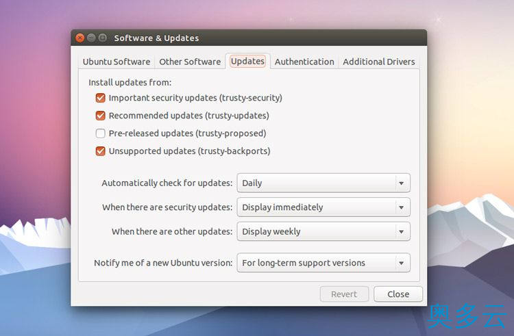 1、Ubuntu 14.04 LTS 升级到Ubuntu 14.10的步骤 - 奥多云