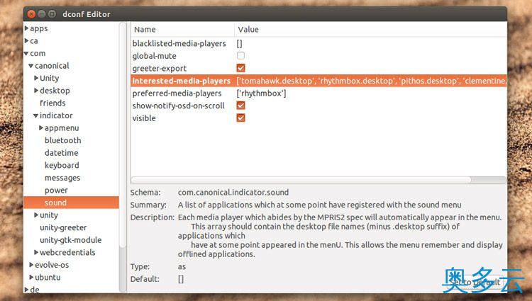 Ubuntu系统中的声音菜单怎么移除音乐播放器？