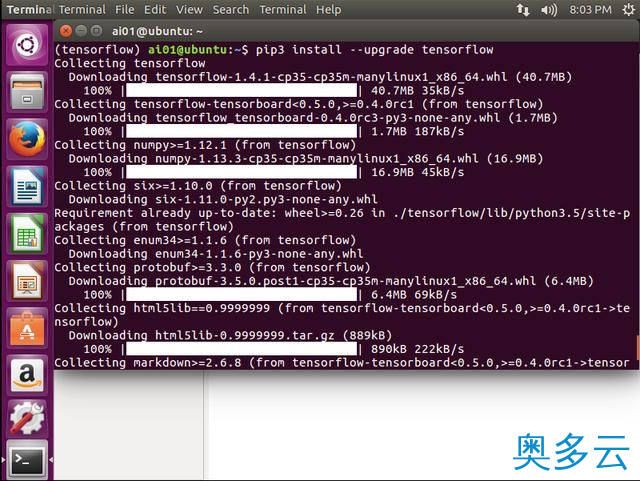 7、基于ubuntu16 Python3 tensorflow(TensorFlow环境搭建) - 奥多云