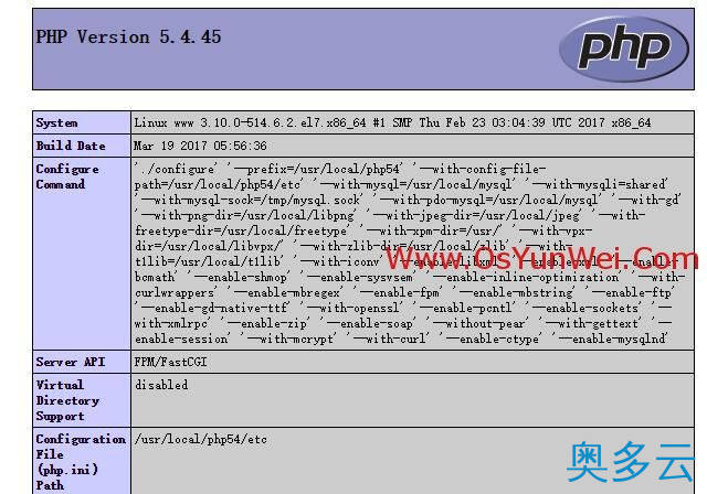5、CentOS 7.x编译安装Nginx1.10.3+MySQL5.7.16+PHP5.2 5.3 5.4 5.5 5.6 7.0 7.1多版本全能环境 - 奥多云
