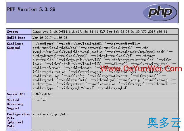 6、CentOS 7.x编译安装Nginx1.10.3+MySQL5.7.16+PHP5.2 5.3 5.4 5.5 5.6 7.0 7.1多版本全能环境 - 奥多云
