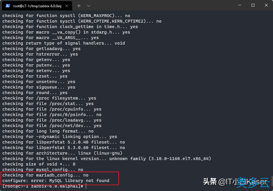 4、CentOS7源码编译安装Zabbix 6.0alpha1 - 奥多云