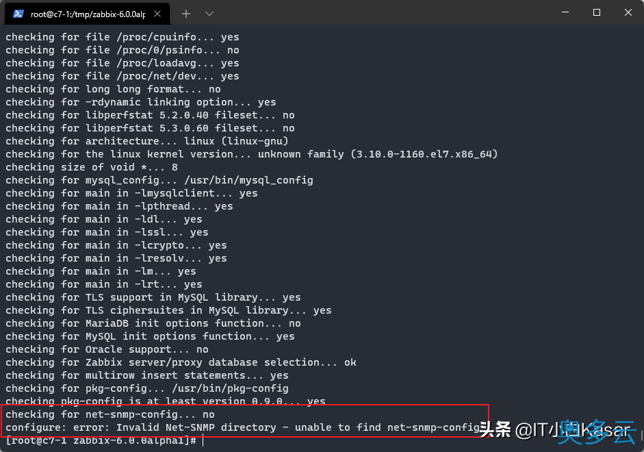 CentOS7源码编译安装Zabbix 6.0alpha1 5、CentOS7源码编译安装Zabbix 6.0alpha1 - 奥多云
