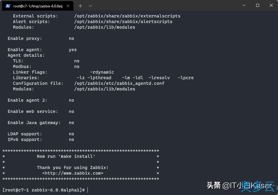 CentOS7源码编译安装Zabbix 6.0alpha1 7、CentOS7源码编译安装Zabbix 6.0alpha1 - 奥多云