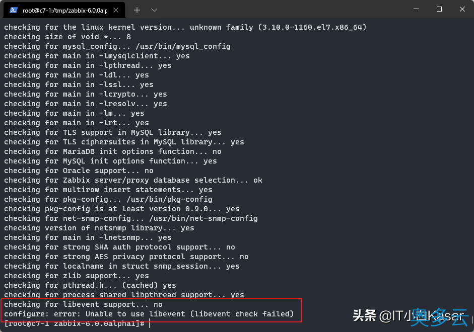 CentOS7源码编译安装Zabbix 6.0alpha1 6、CentOS7源码编译安装Zabbix 6.0alpha1 - 奥多云