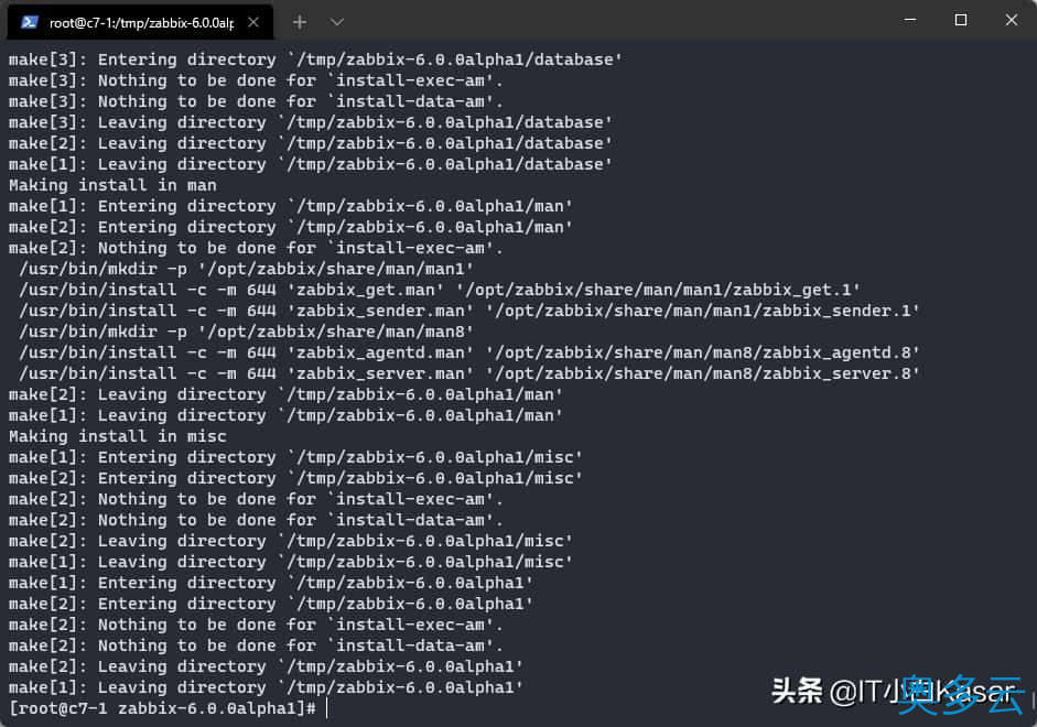 CentOS7源码编译安装Zabbix 6.0alpha1 8、CentOS7源码编译安装Zabbix 6.0alpha1 - 奥多云