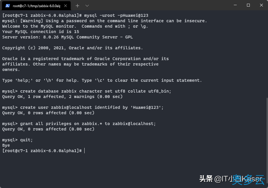 CentOS7源码编译安装Zabbix 6.0alpha1 19、CentOS7源码编译安装Zabbix 6.0alpha1 - 奥多云