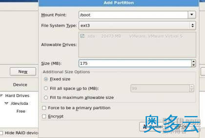 2、centos 5 手动分区来安装系统的方法 - 奥多云