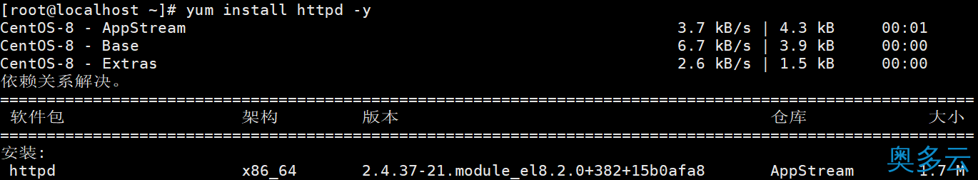 centos8使用Apache httpd2.4.37安装web服务器的步骤详解
