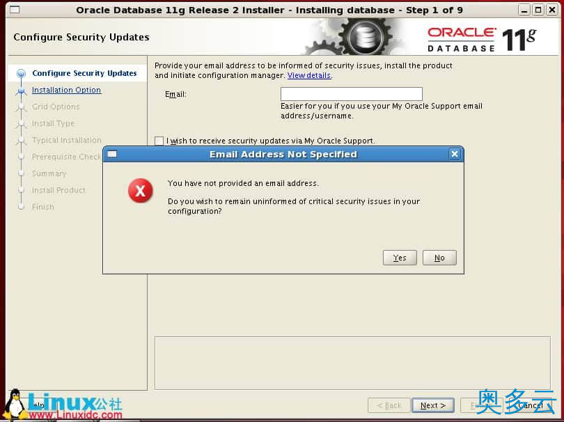 2、RedHat Linux5.5下Oracle 11g安装图解教程 - 奥多云