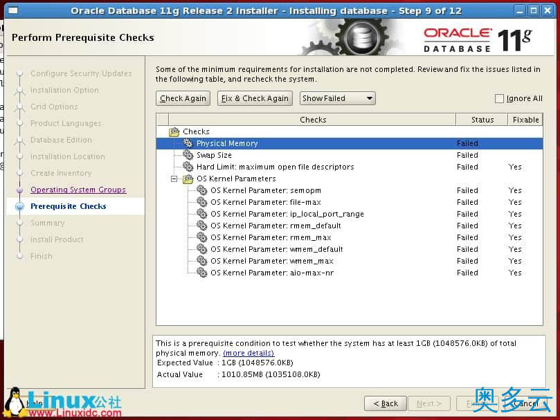 12、RedHat Linux5.5下Oracle 11g安装图解教程 - 奥多云