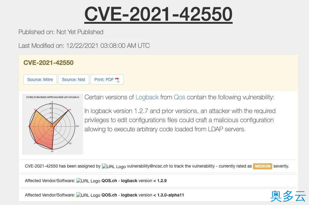 3、Log4j一波未平，Logback 一波又起！再爆漏洞！！ - 奥多云