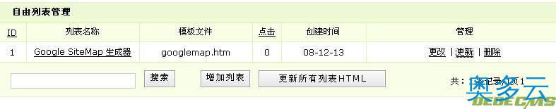 3、发掘dede自带的google sitemap功能 - 奥多云